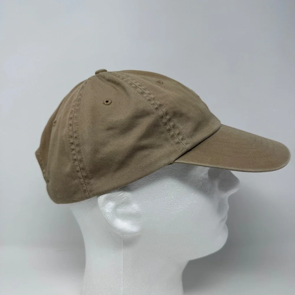 Polo Ralph Lauren Mens Khaki Tan Orange Pony Logo Adjustable Baseball Cap Hat